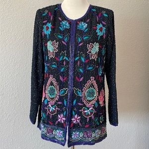New Indigo Moon made in India sequin and embroidery blazer jacket